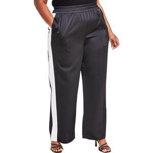 Nina Parker Womens Colorblock Casual Lounge Pants, Black, Plus Size, DM